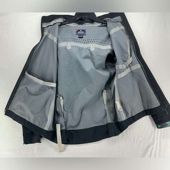 Ariat Womens Logo Softshell Jacket Black Teal Accent Size XS - Flawed - Picture 5 of 13